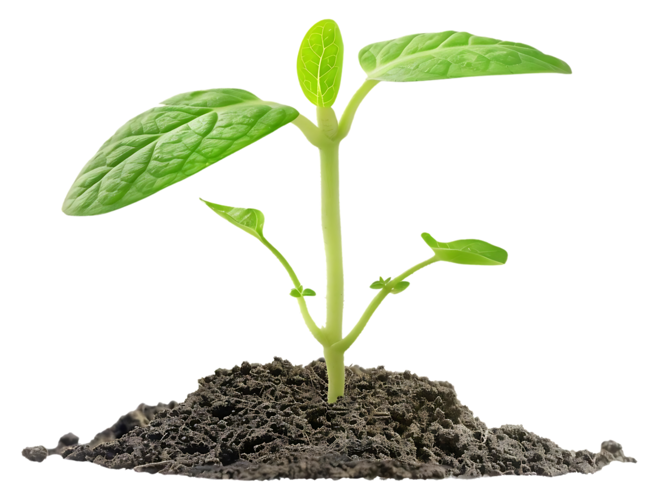 Green Sprout Growing in Soil - Realistic Image png