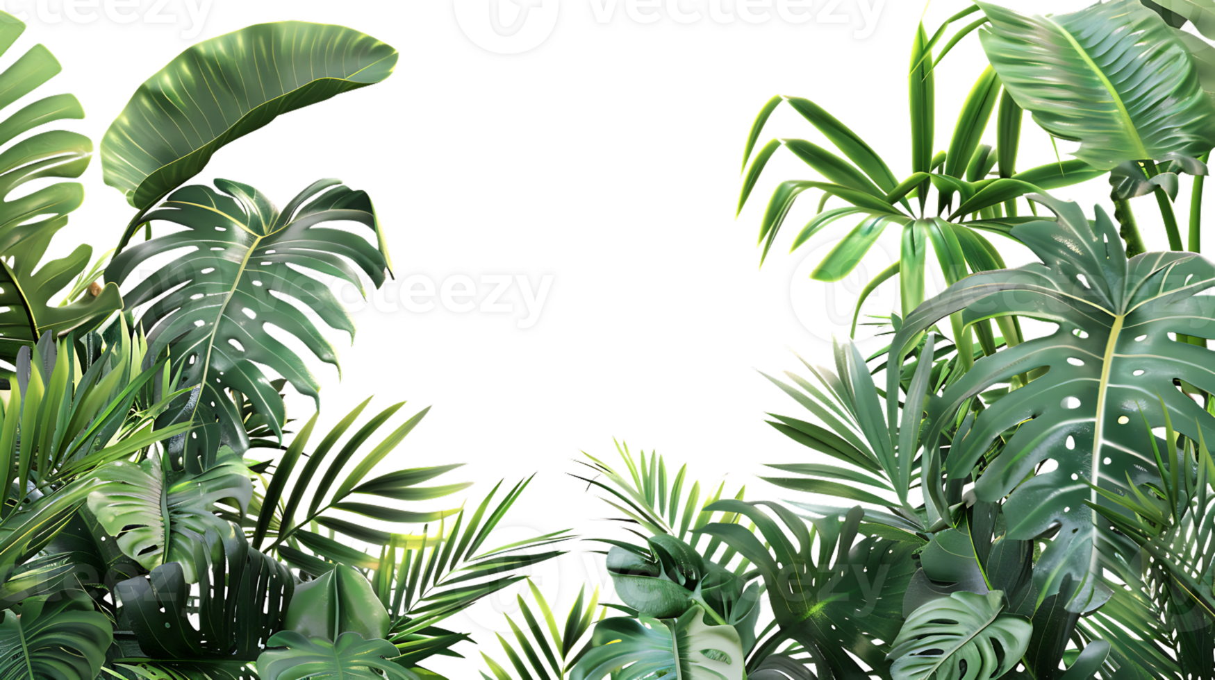 Tropical Leaves Frame Illustration png