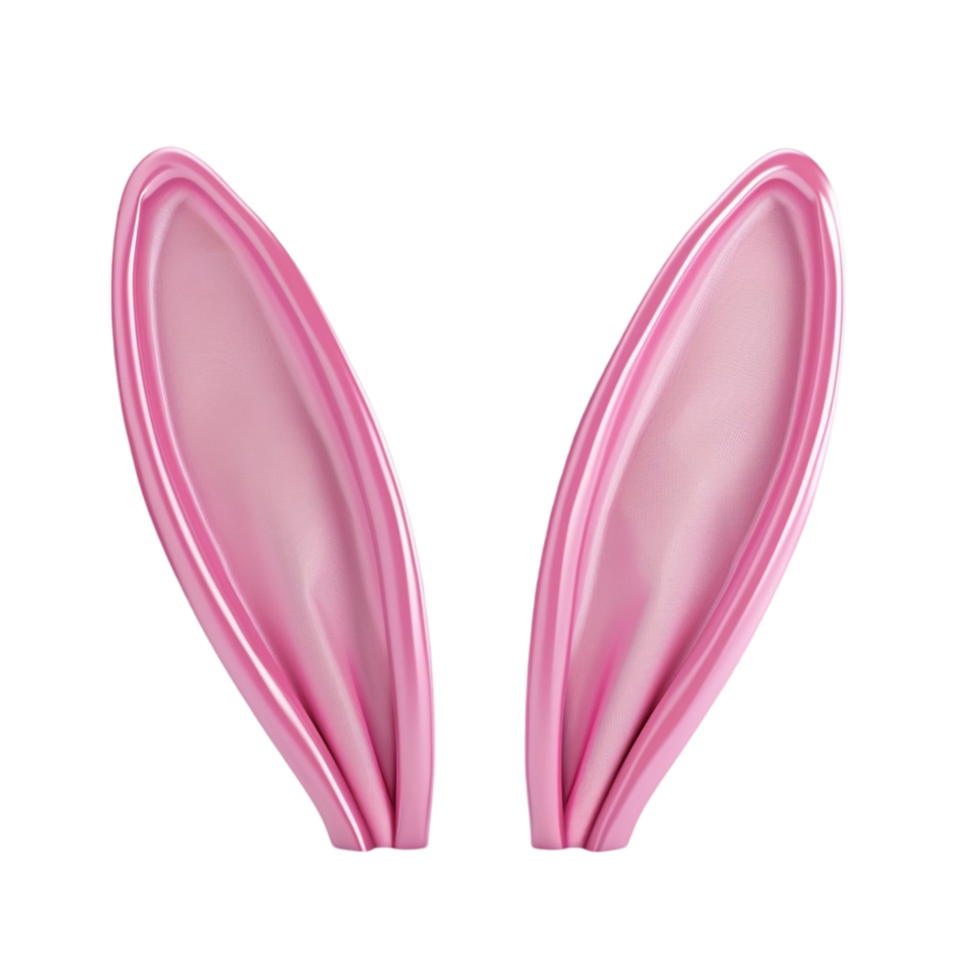Pink Bunny Ears on Transparent Background. png