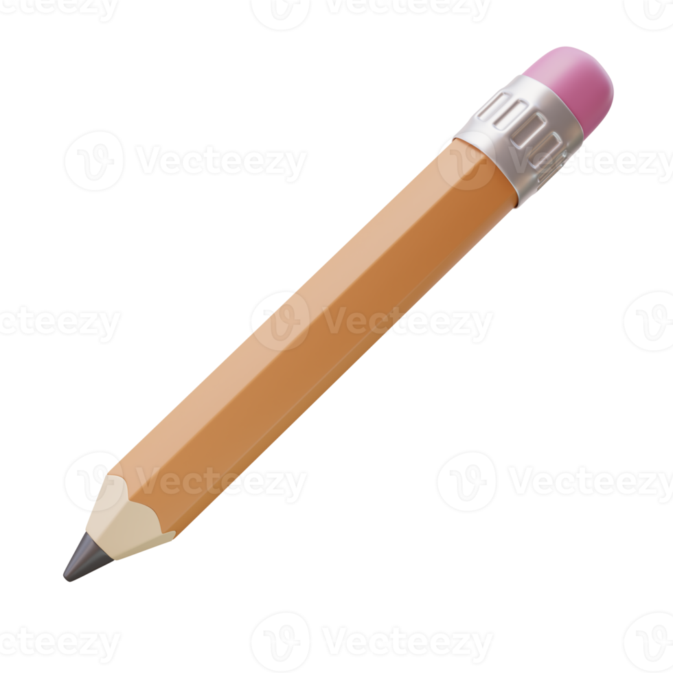 3D icon of Grey Pencil. Drawing icon, Sketching tool, Art concept. Tool for sketching and shading. 3D render illustration. png