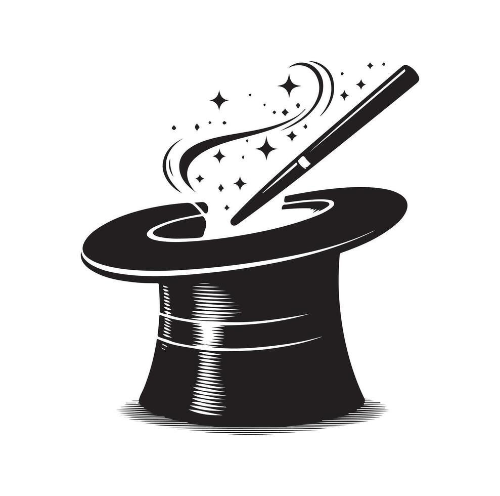 illustration of magician hat, art. vector