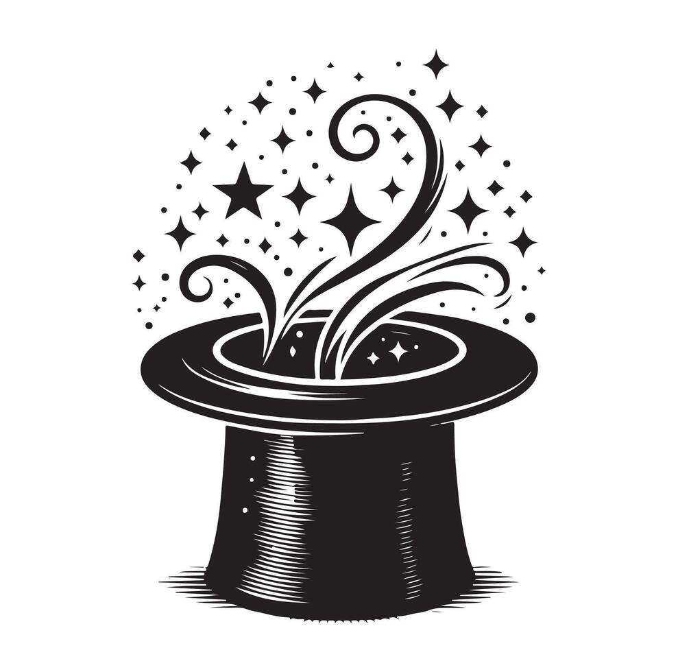 illustration of magician hat, art. vector