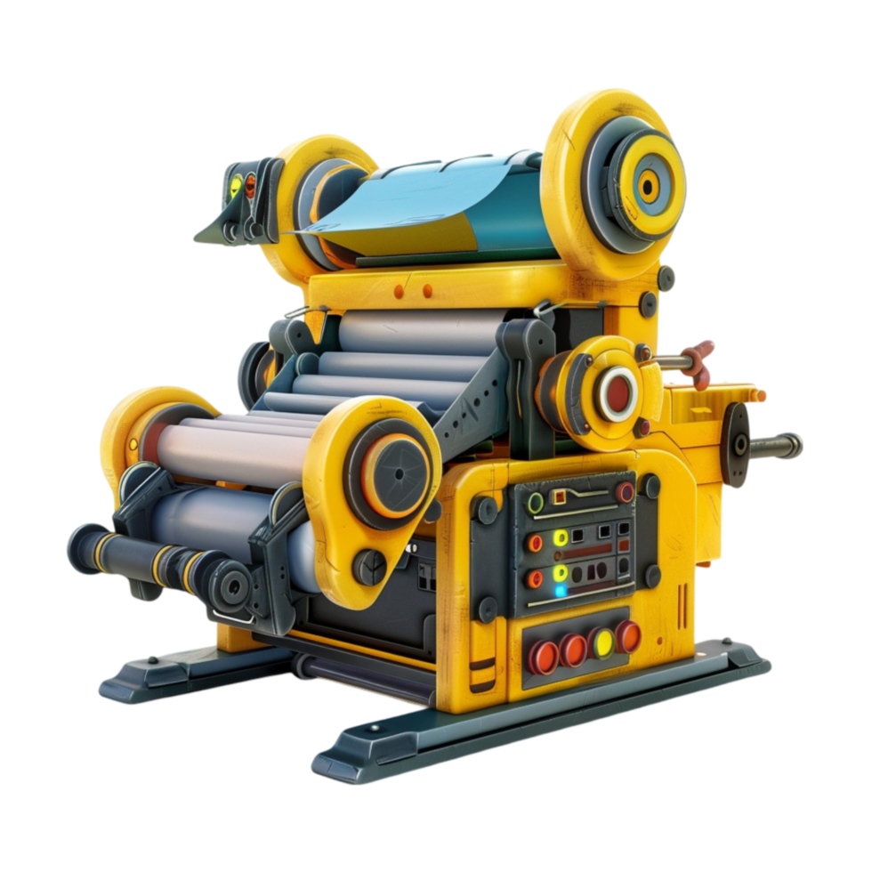 Realistic Printer Machine Illustration on Transparent Background. png