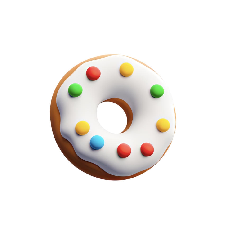 Donut white cream bun donut with toppings png