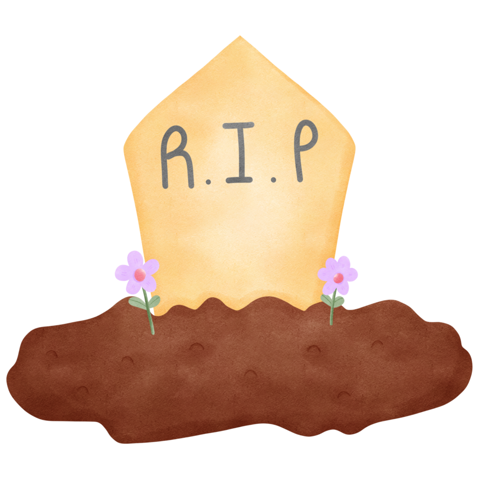 Halloween grave hand drawn png