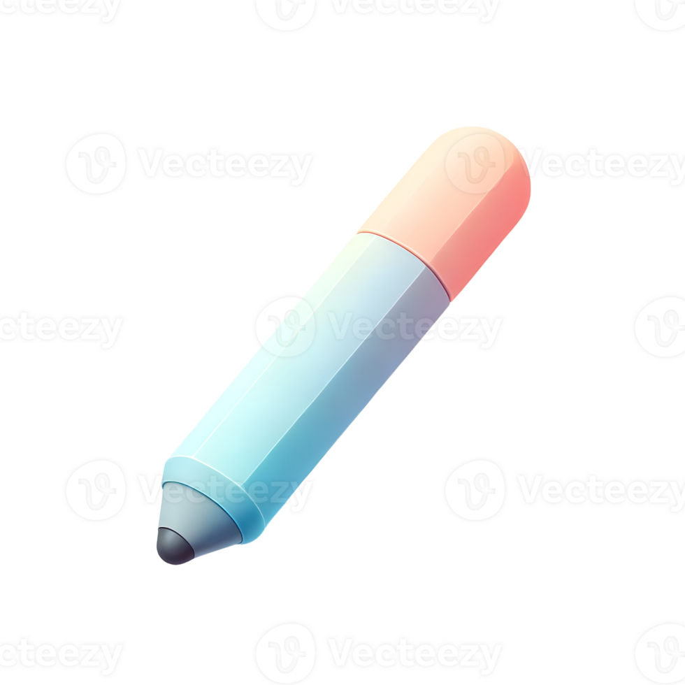 stylus pen pastel shades 3d icon illustration png