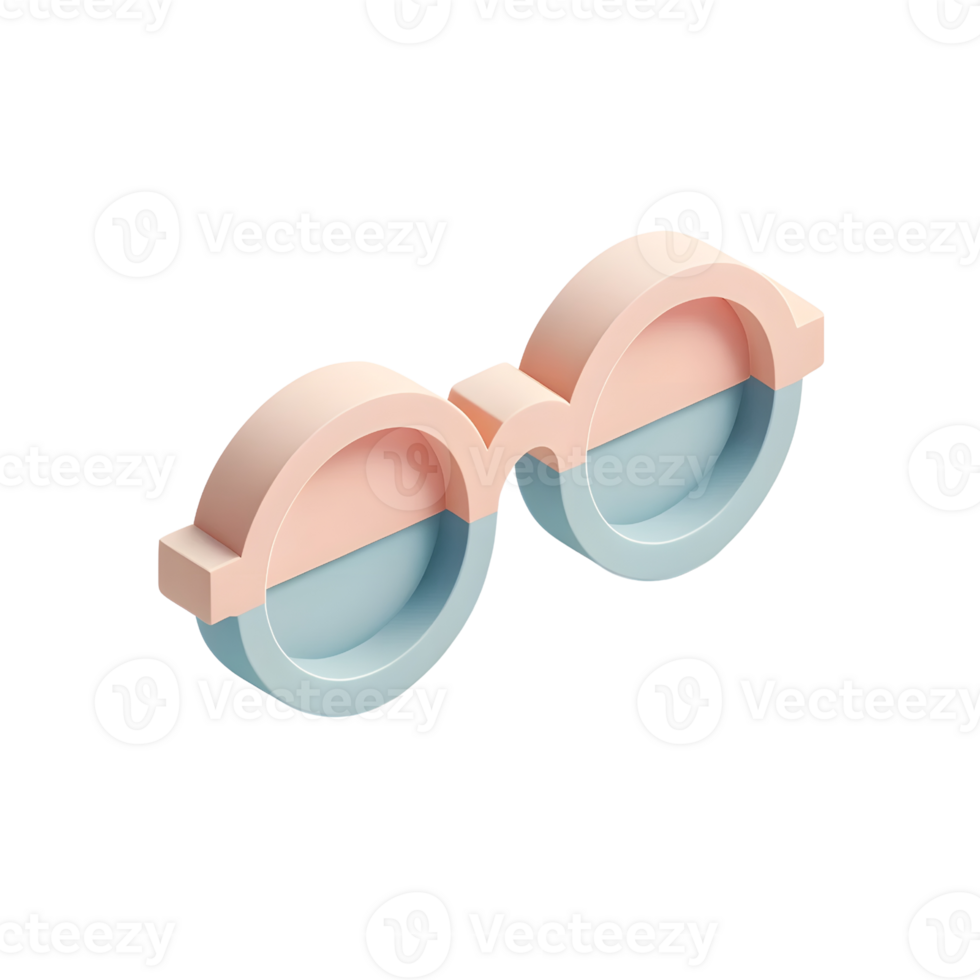 glasses pastel shades minimal 3d icon illustration png