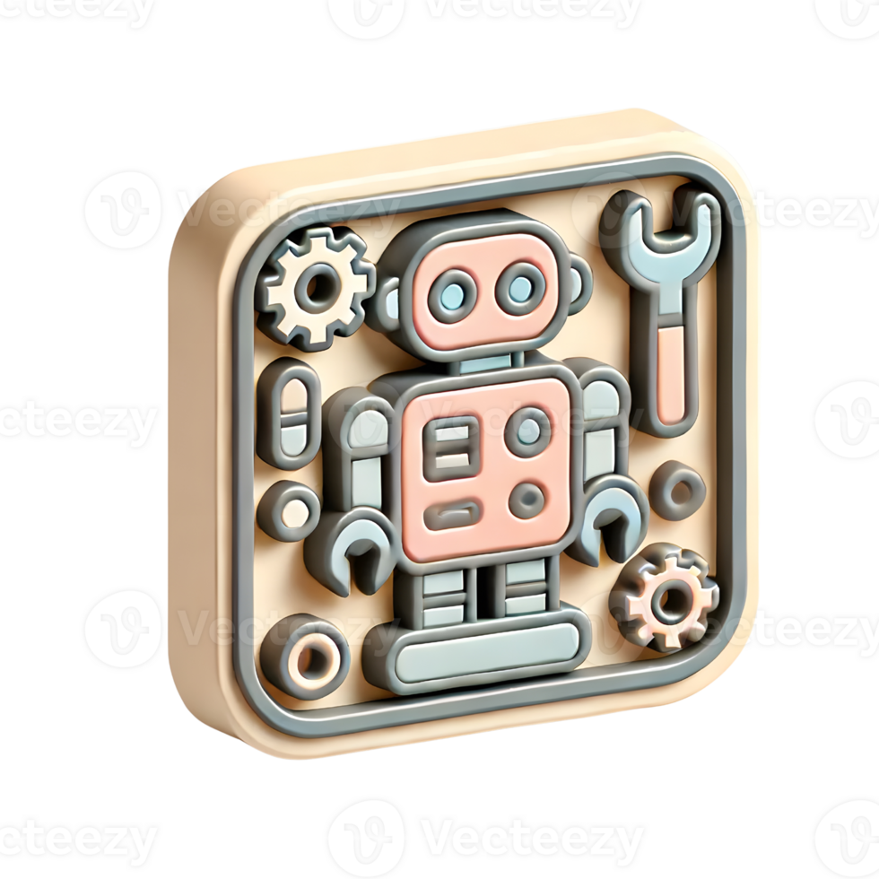 industrial robot 3d icon robotic theme illustration png