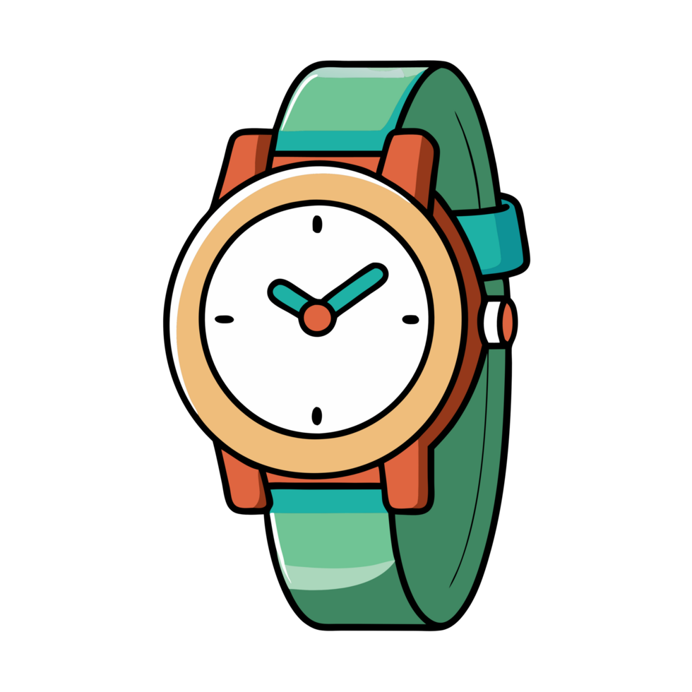 Minimal Wristwatch Cartoon Flat Style Art png