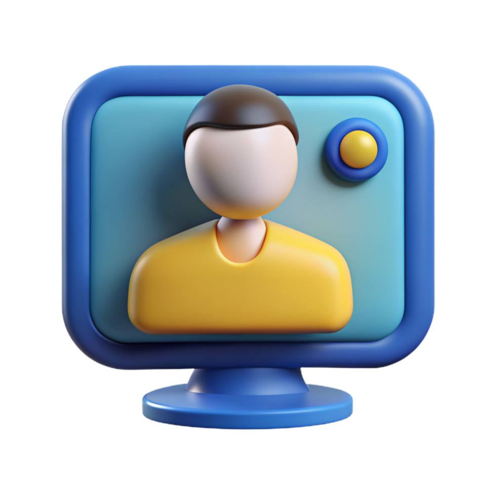 Online Meeting 3d Render png