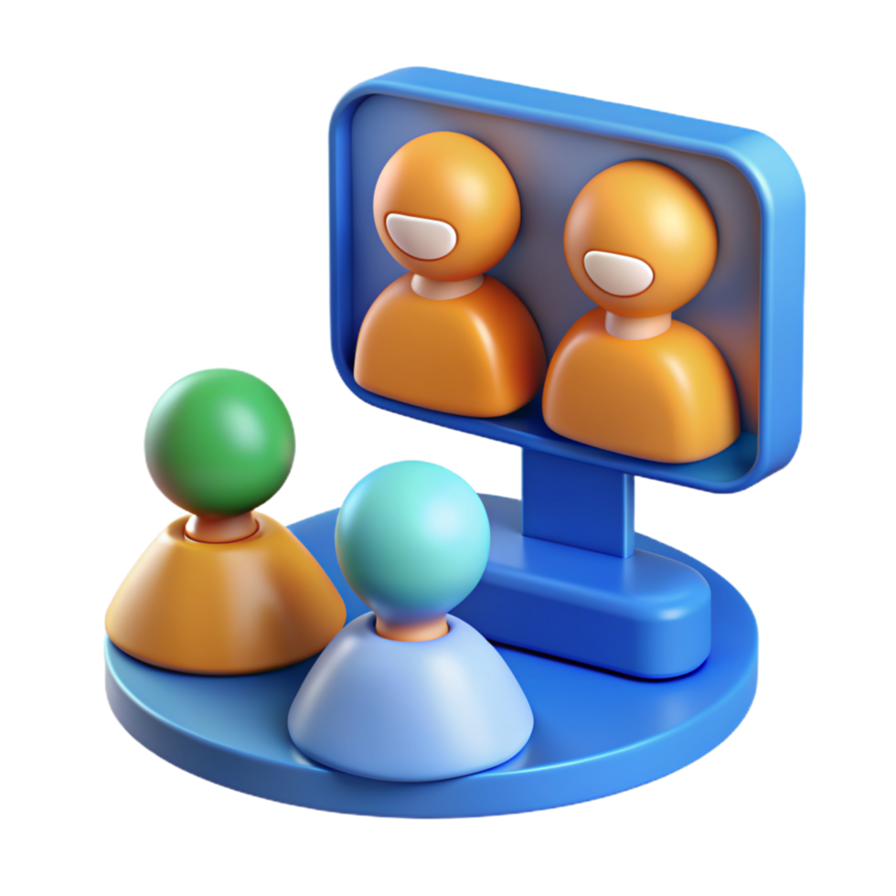 Online Meeting 3d Style png