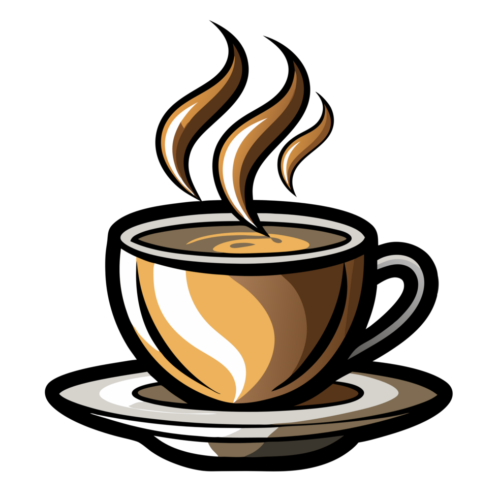 Coffee Logo in Flat Design Style Art png