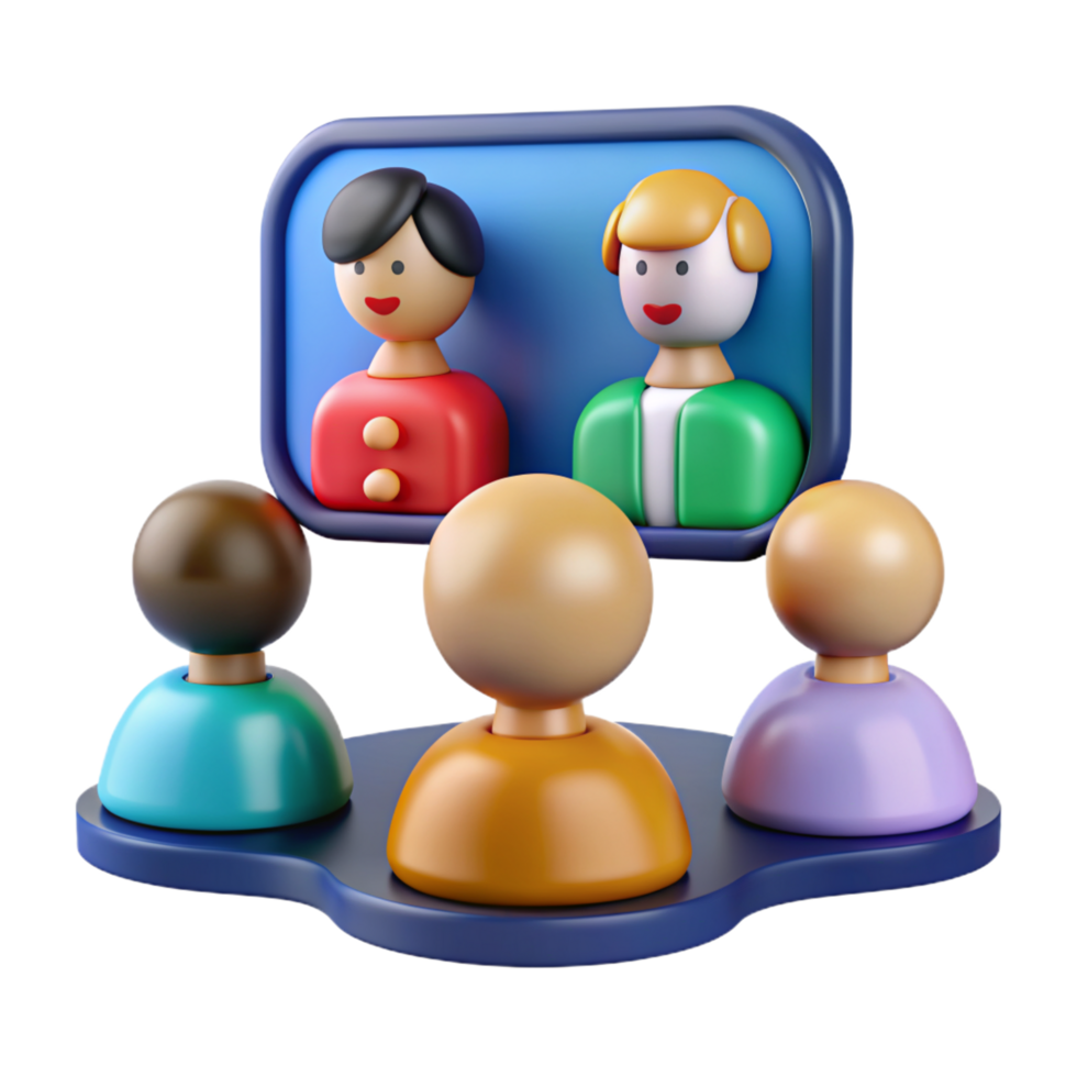 Online Meeting 3d Concept png