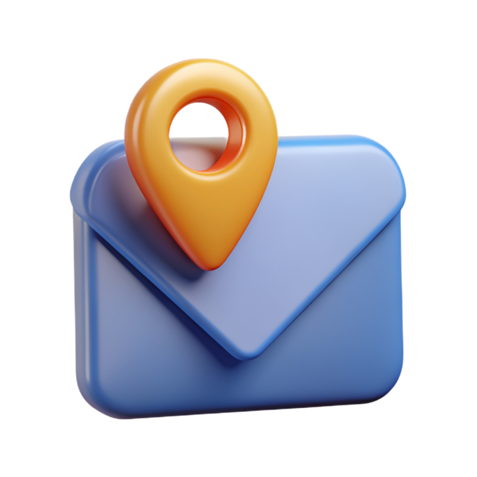 Mail with Pin Mark 3d Design png