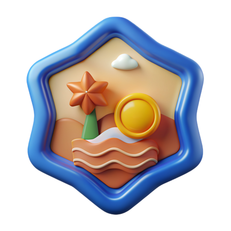 Summer Badge 3d Concept png