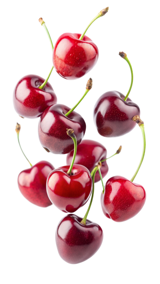 Flying Cherries Fruit Image Object png