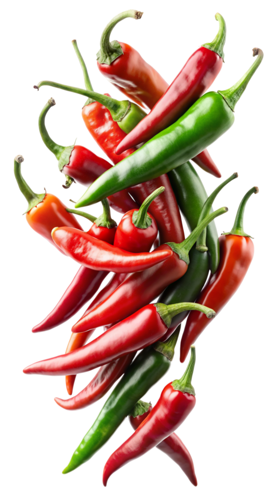 Flying Chilies Vegetable Image Concept png