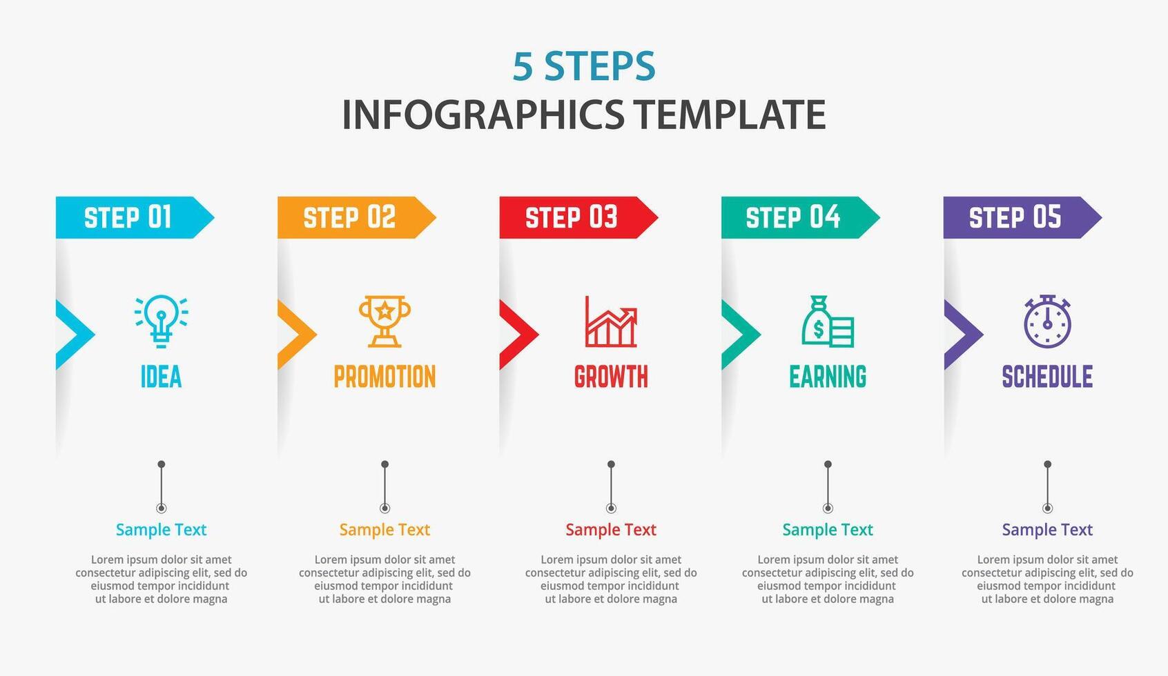 Infographic design with icons and 5 options or steps vector