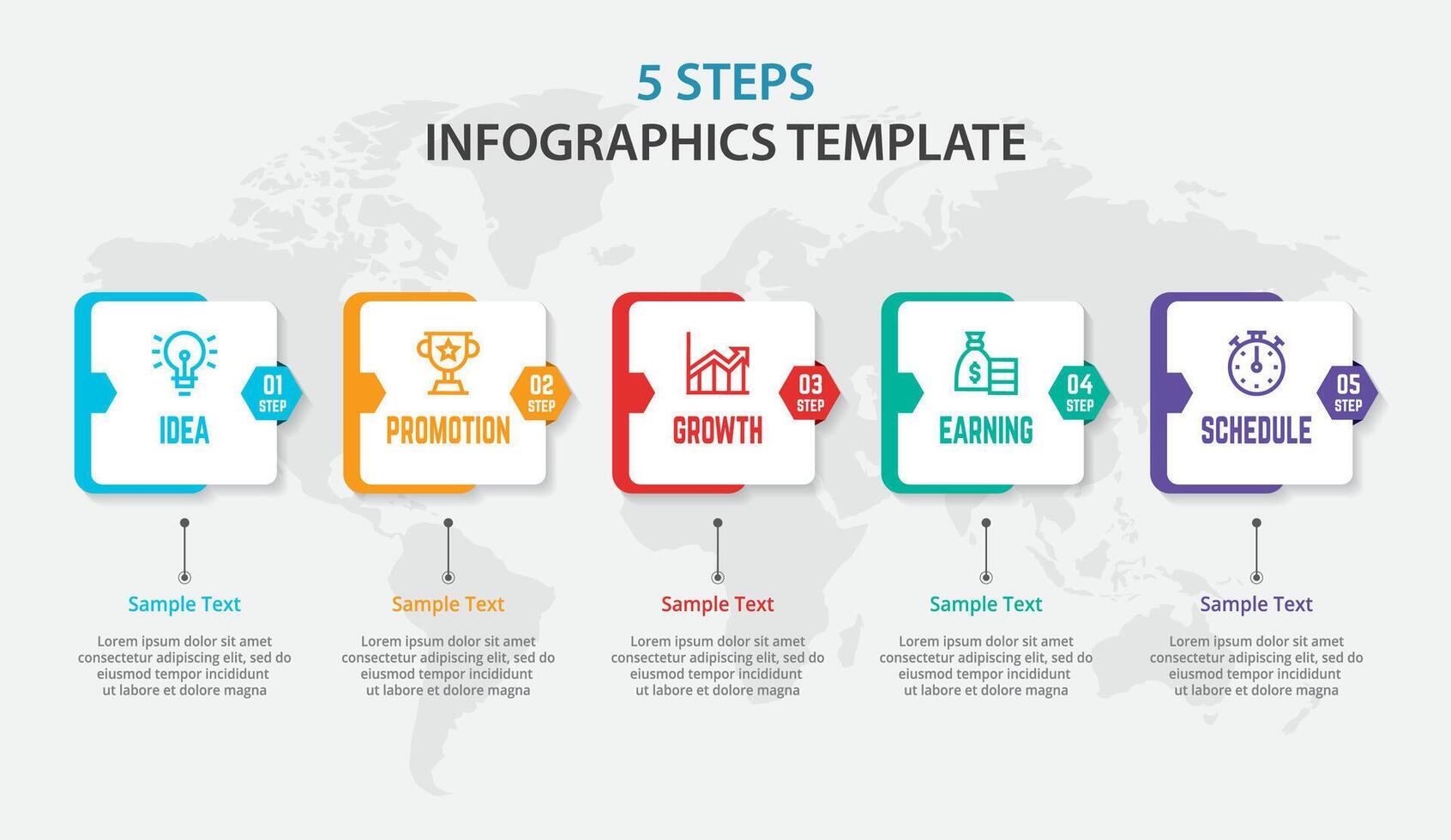Infographic design with icons and 5 options or steps vector