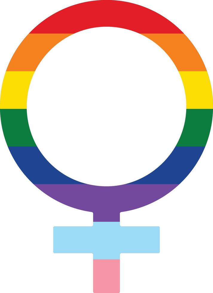 Rainbow Female Sign vector