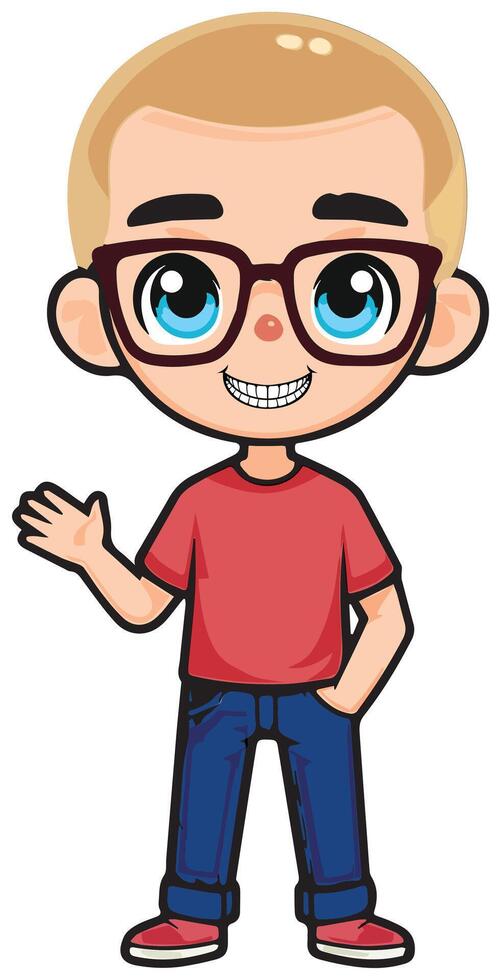 Cartoon Guy Waving vector
