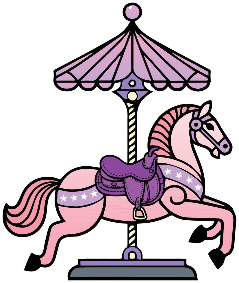 Cartoon Carousel Horse vector