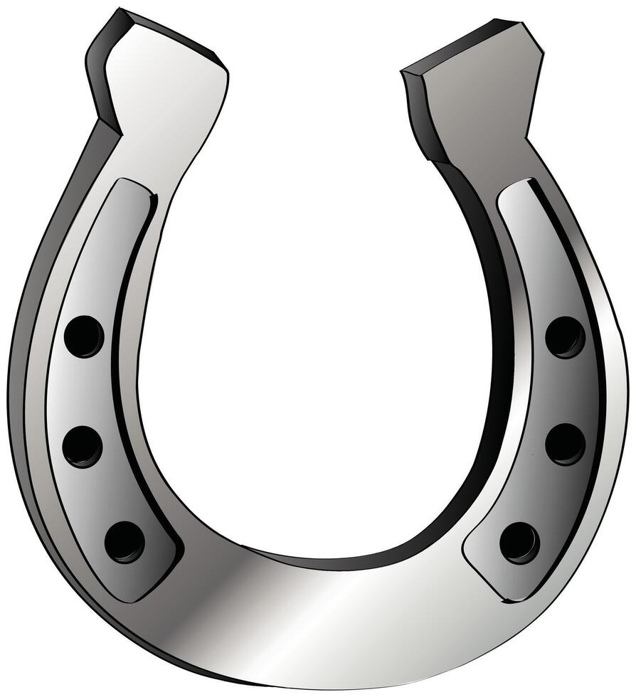 Silver Brushed Horseshoe vector