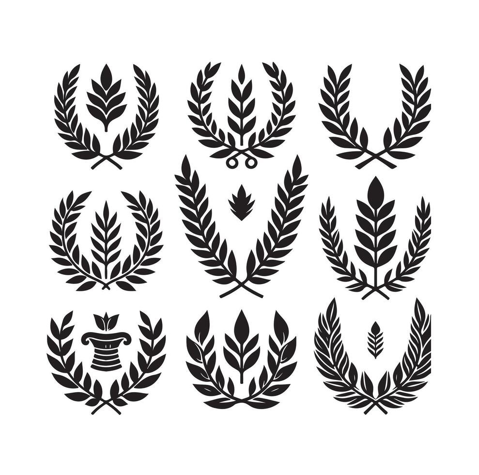 laurel sign illustration icon logo illustration vector