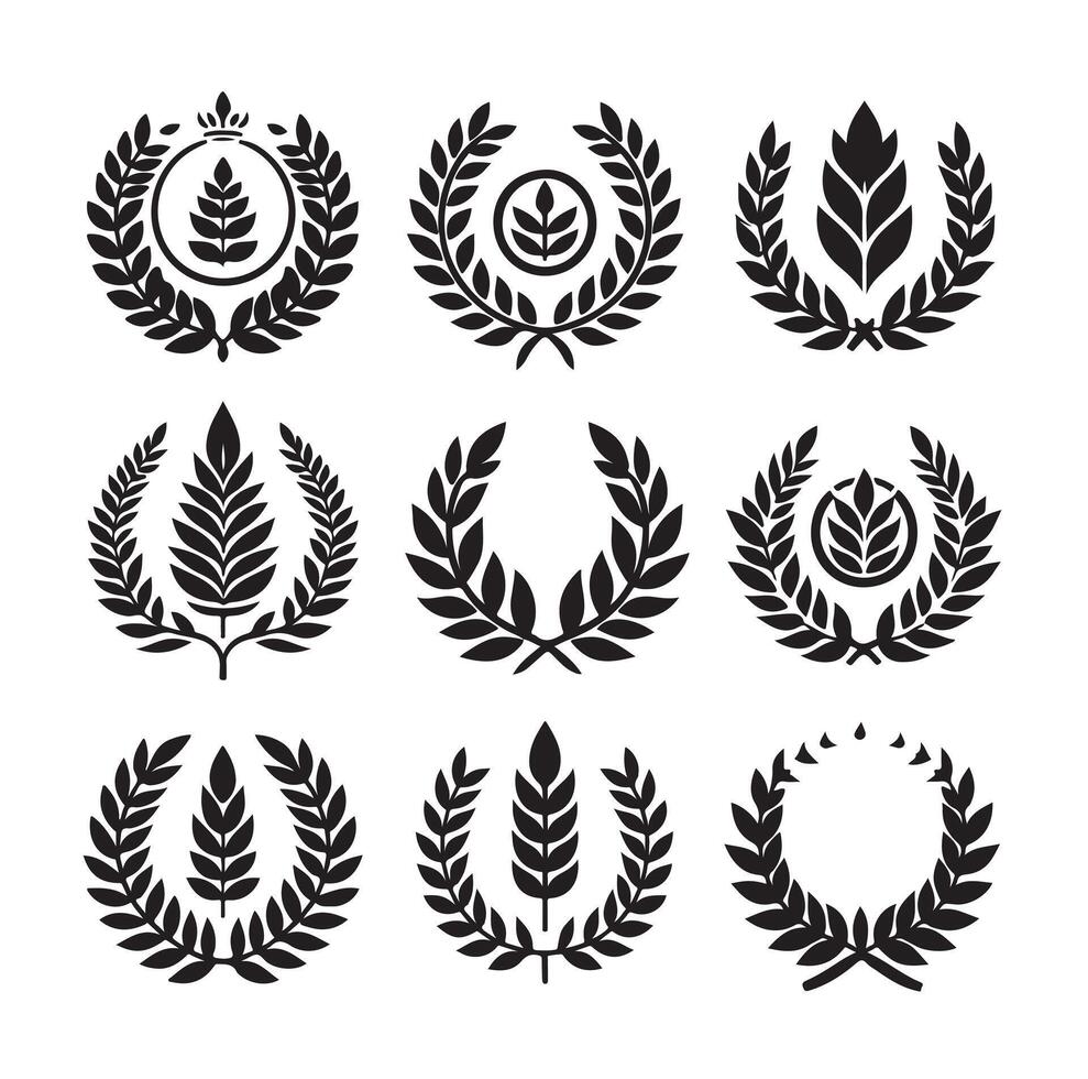 laurel sign illustration icon logo illustration vector