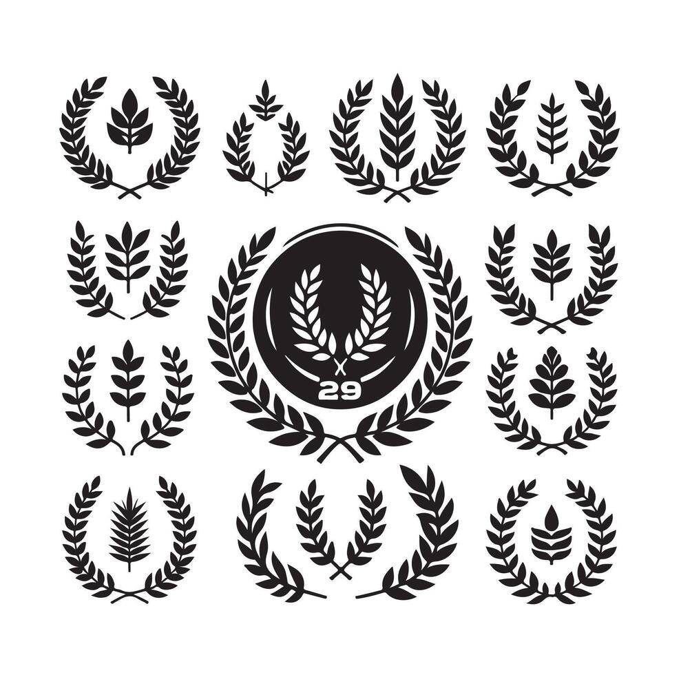 laurel sign illustration icon logo illustration vector