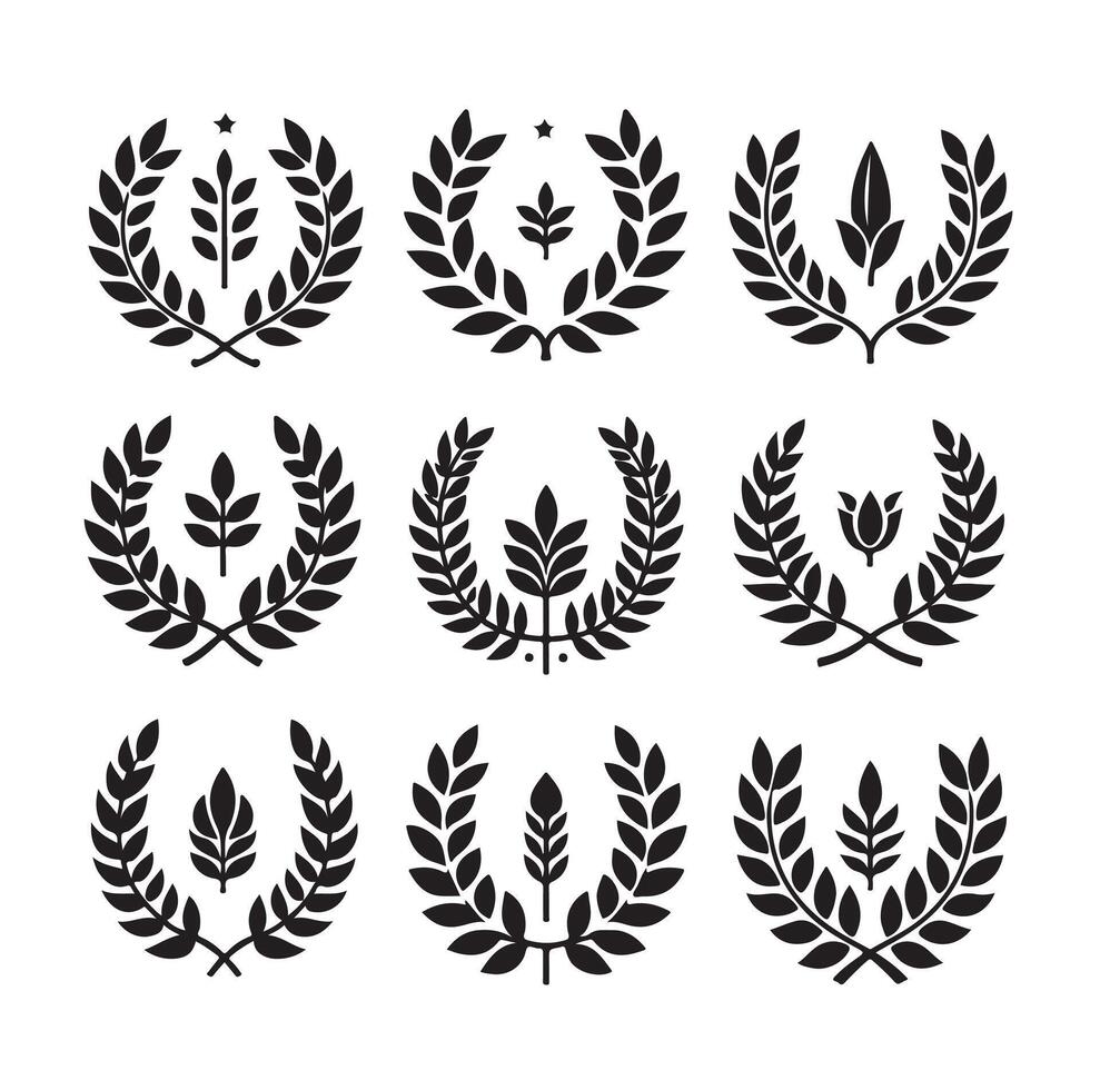 laurel sign illustration icon logo illustration vector