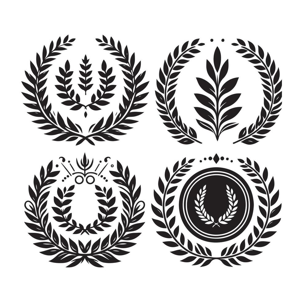 laurel sign illustration icon logo illustration vector