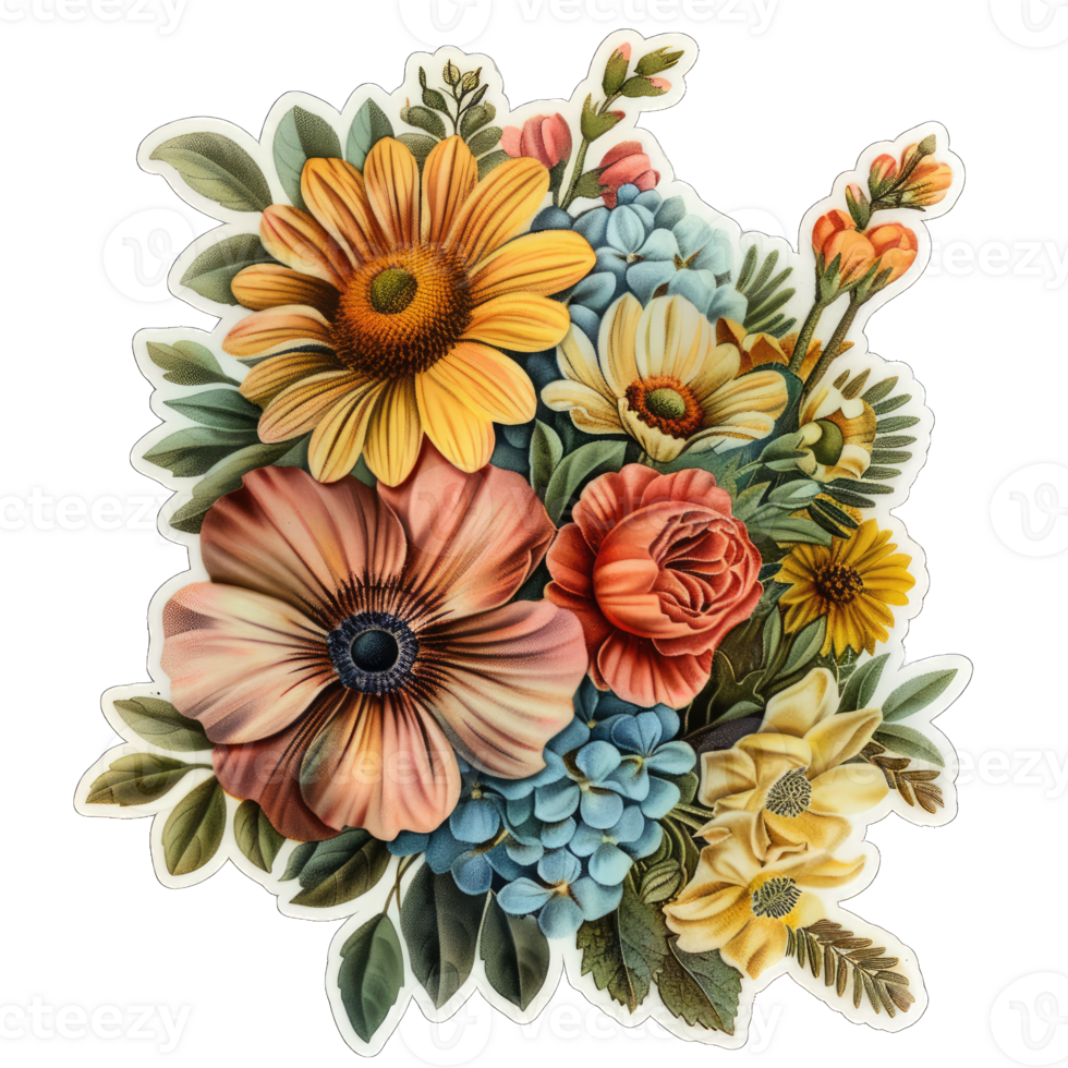 Colorful watercolor Flower png