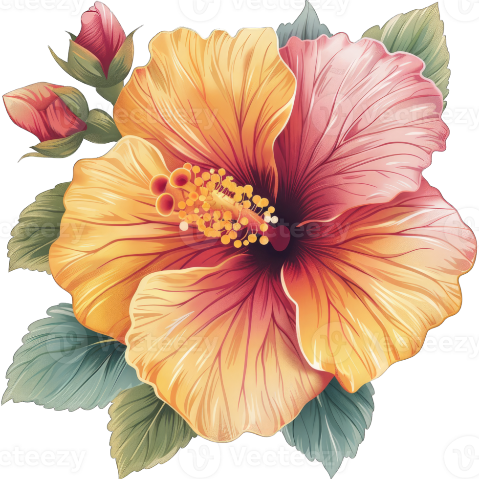 Colorful watercolor Flower png