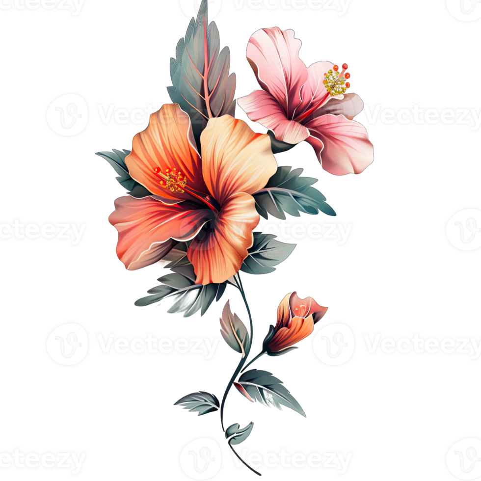 Colorful watercolor Flower png