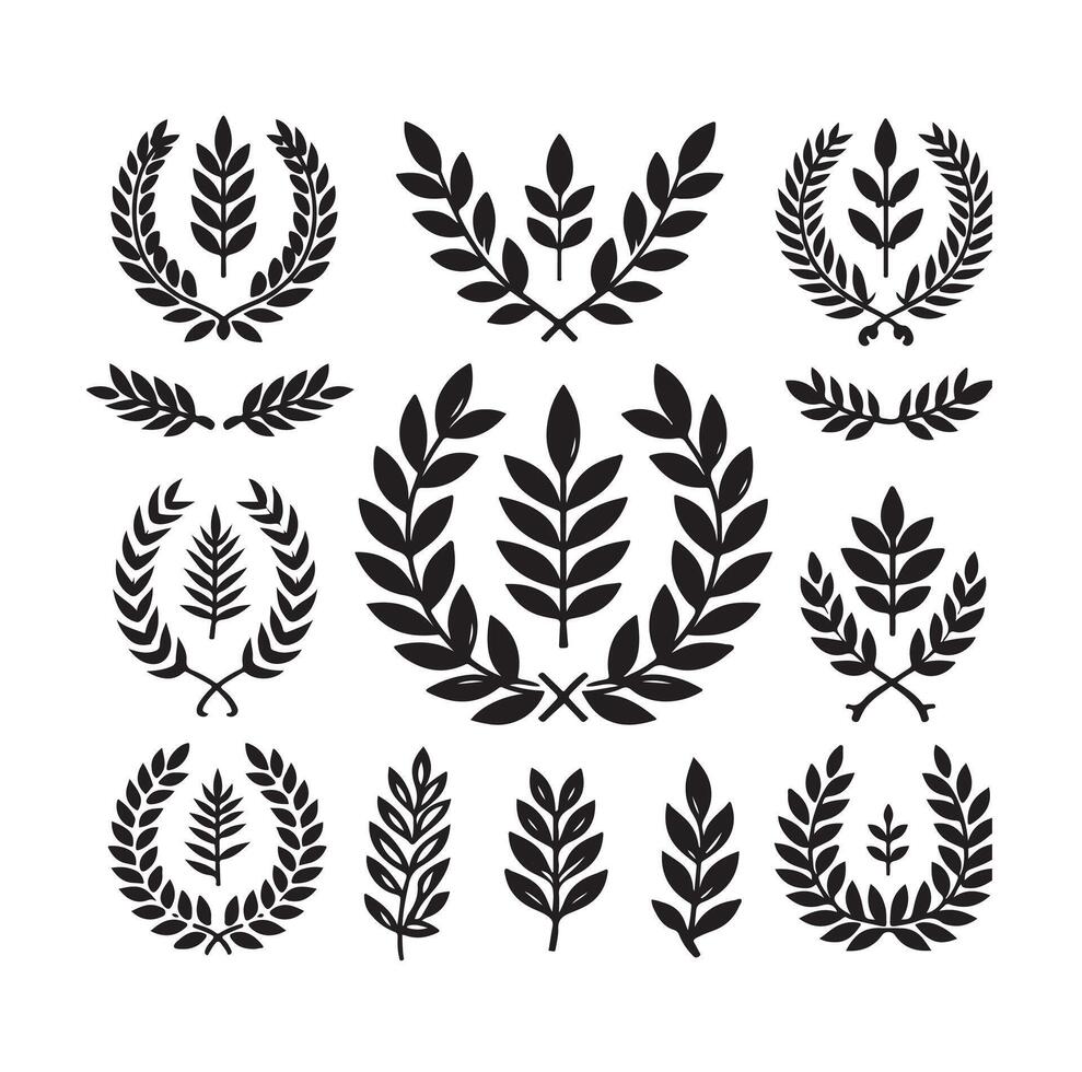 laurel sign illustration icon logo illustration vector