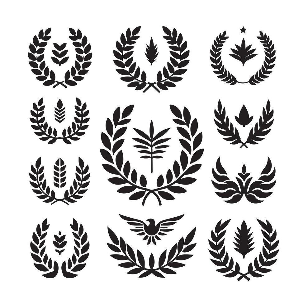 laurel sign illustration icon logo illustration vector