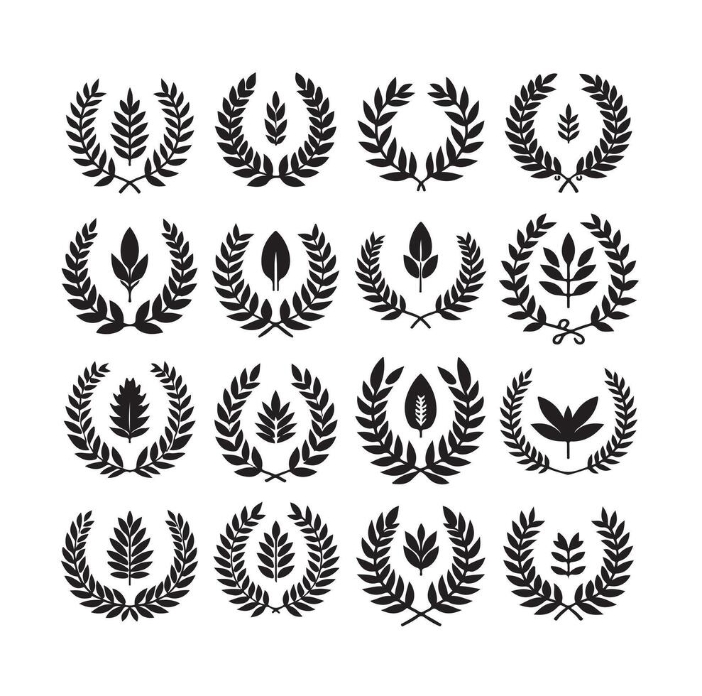 laurel sign illustration icon logo illustration vector