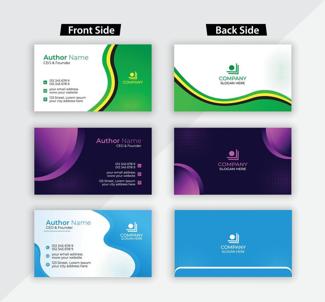 Clean style modern business card template design or visiting card design vector
