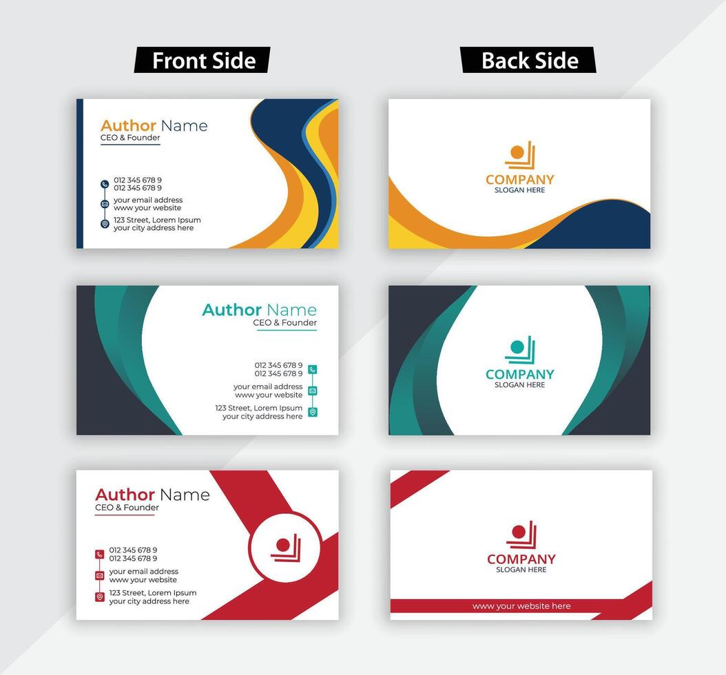 Clean style modern business card template or visiting card design vector