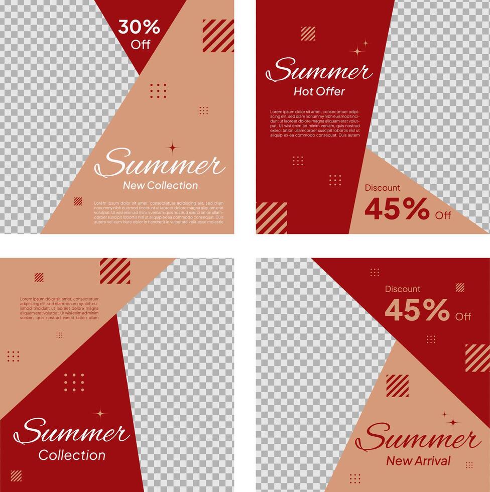 Red summer template for fashion promotion vector