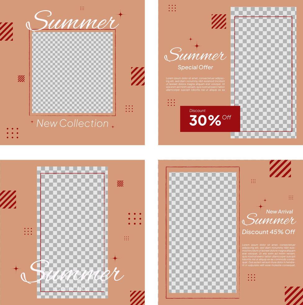 Pink banner set for summer vector
