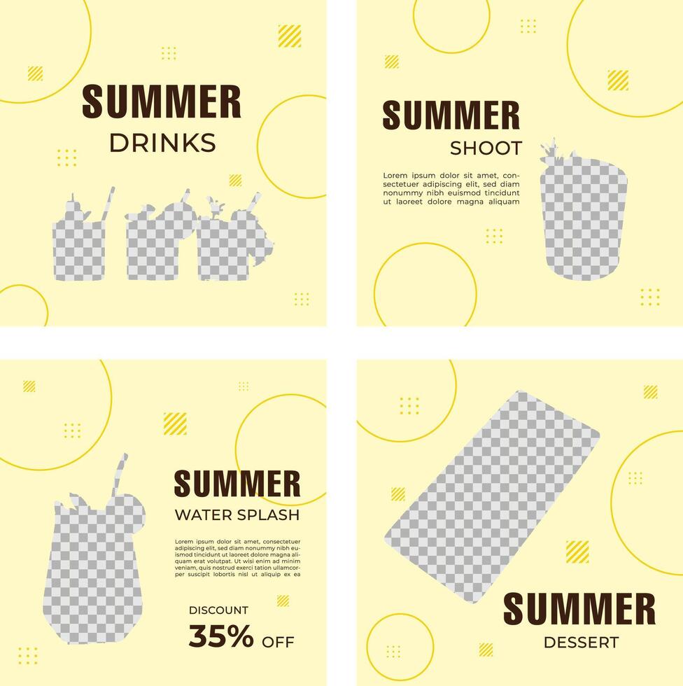 Yellow summer template for social media marketing vector