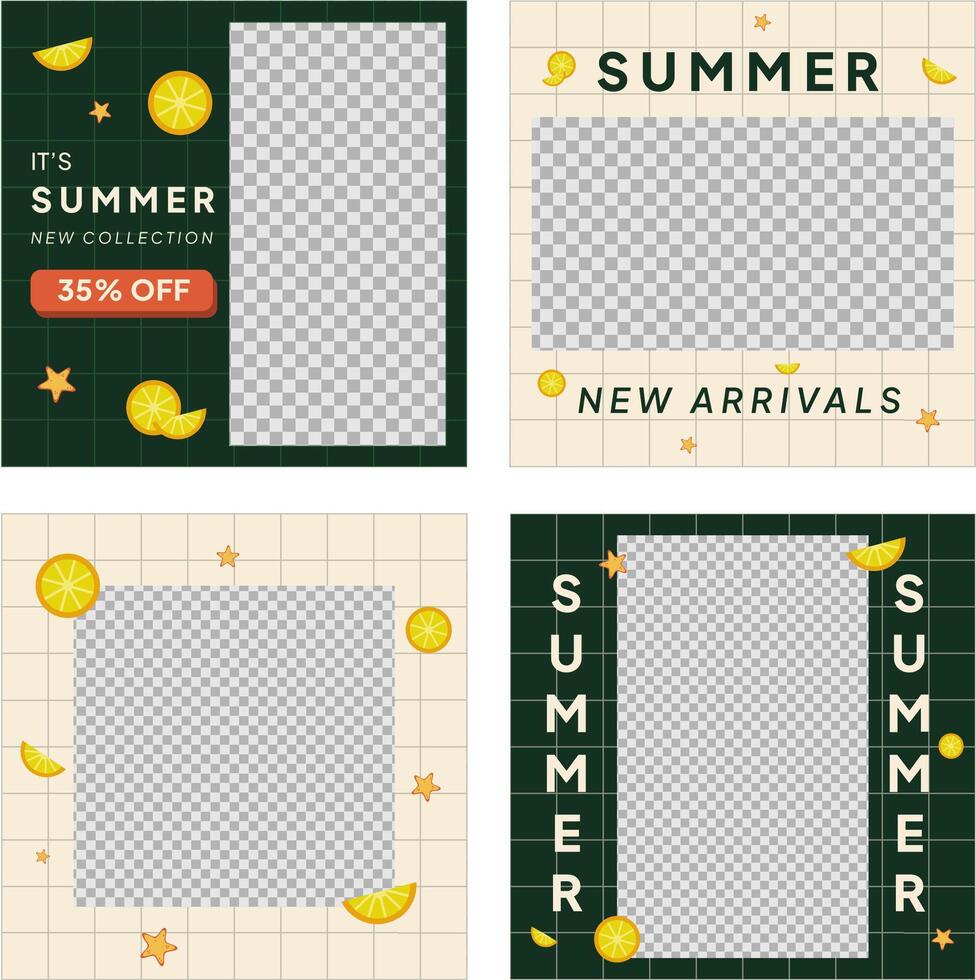 Cheerful summer template set vector