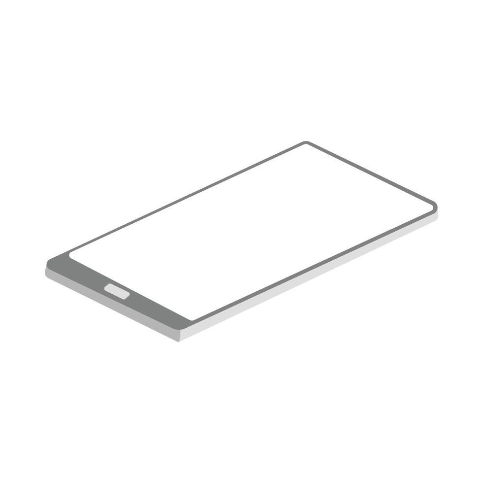 Smartphone icon in isometric 3d style on a white background. Can be used for smartphone applications, websites, brochures, pamphlets vector