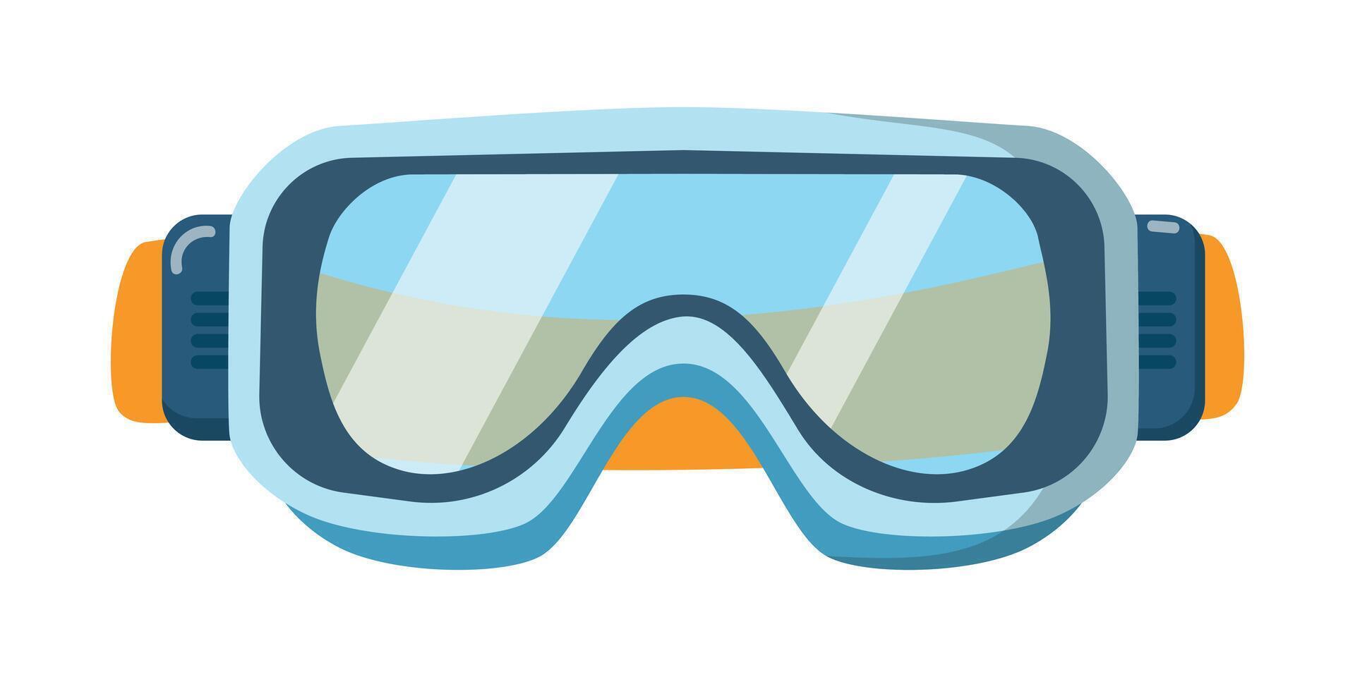 Safety glasses illustration. Eyewear, spectacles, personal protective equipment. Eye injury prevention, industrial security device. Isolated on white background vector