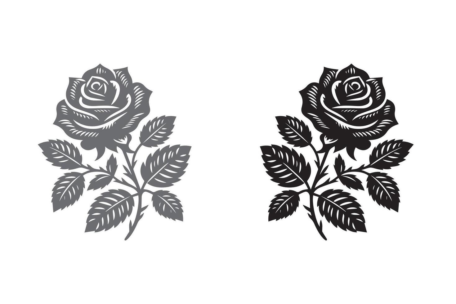Rose Flower silhouette Illustration Artwork vector