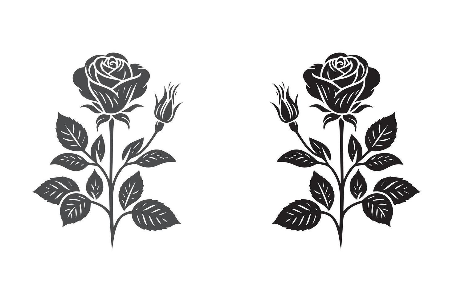 Rose Flower silhouette Illustration Artwork vector