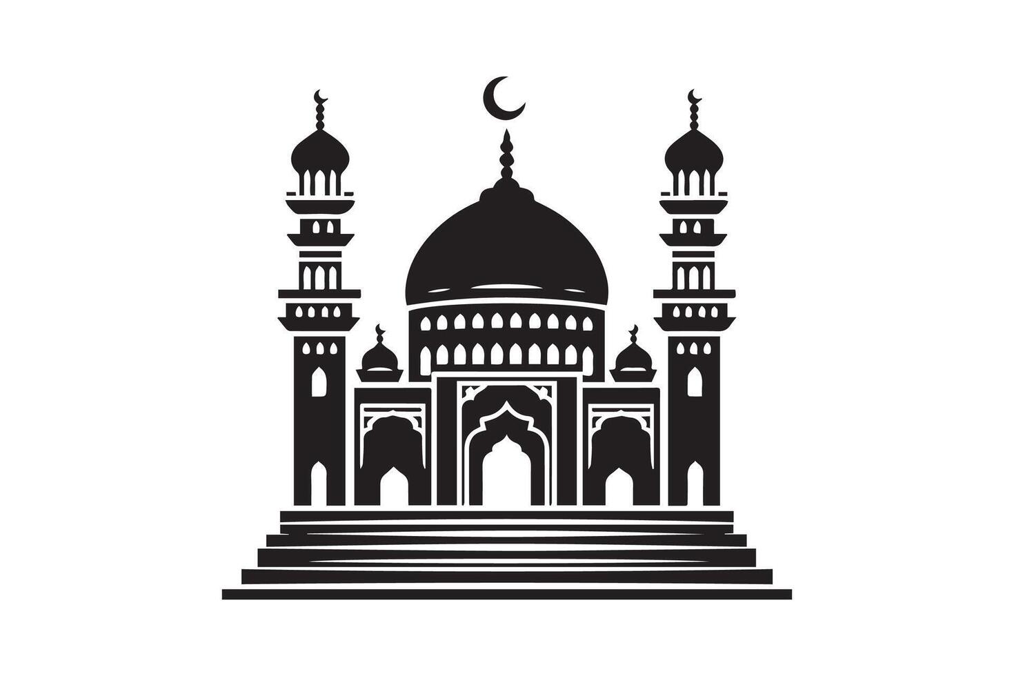 Mosque Silhouette Illustration Artwork vector