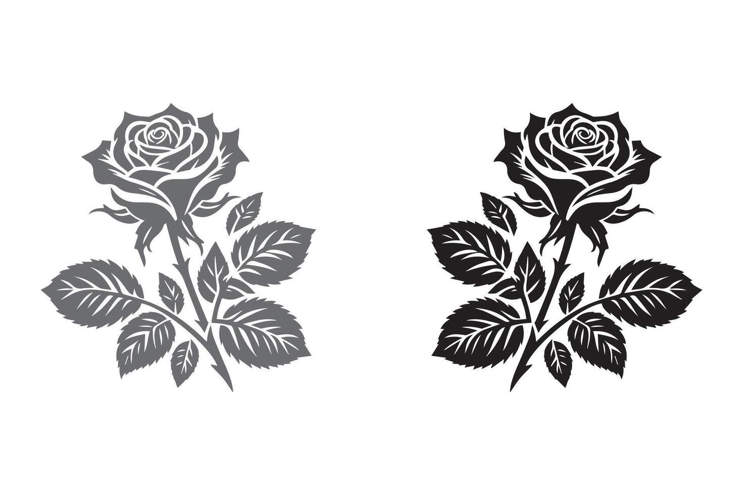 Rose Flower silhouette Illustration Artwork vector